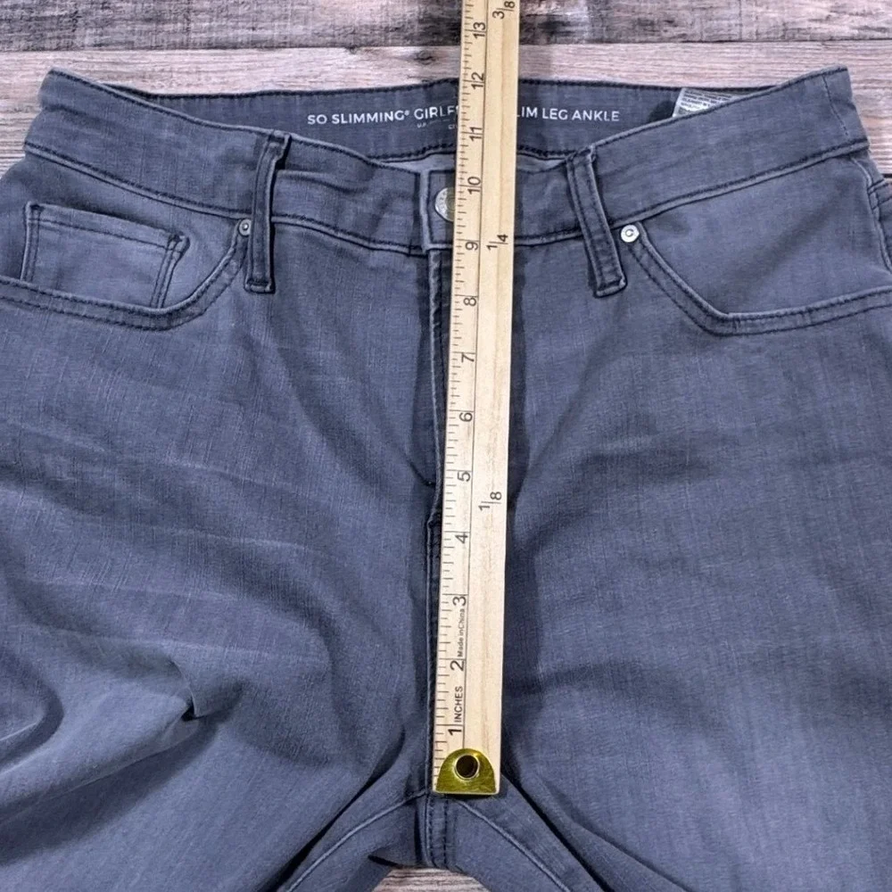 Chicos So Slimming Girlfriend Slim Leg Ankle Jeans Grey Size 1R‎ US 8R Stretch